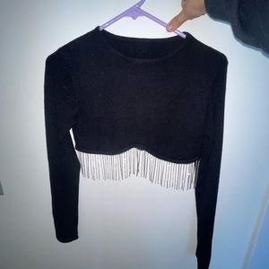 SHEIN long-sleeved jewel top